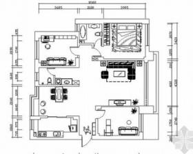 130平现代风格三居室室内装修施工图（含效果）