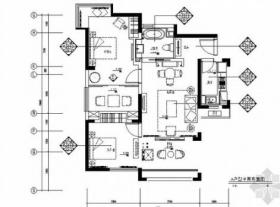 [上海]现代简约风格两居室室内装修施工图（含效果）