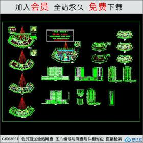 娱乐城大厦平立剖图CAD