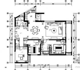 欧式华丽艺术样板房三居室施工图（含效果）