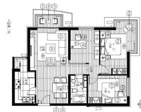 [北京]某高档三居室样板间B型施工图