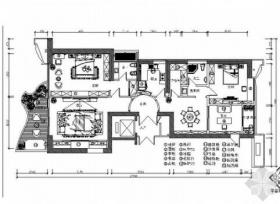 [福建]沉稳典雅新中式风格三居室室内装修施工图（含效果...