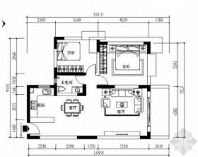 [毕业设计]现代简欧两室两厅室内装修图（含效果模型）