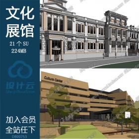 DB00753 Sketchup组件SU草图大师文化馆公共建筑模型毕业设计...