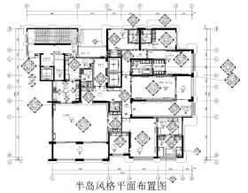 [南昌]新力洲悦法式半岛风格样板房装修施工图+高清效果...