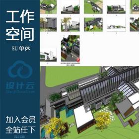 ZZ0139 新中式民宿文化展览馆工作室创作室俱乐部建筑方案...