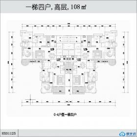 HX01125一梯四户,高层,108㎡
