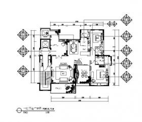 [广东]现代风格样板房设计CAD施工图（含效果图）二