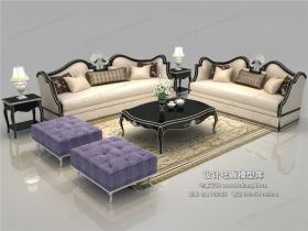 欧式风格沙发组合3Dmax模型 (38)