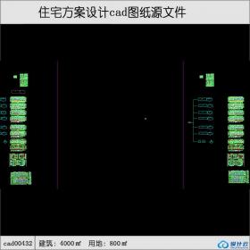 cad00432多层住宅建筑面积8000平方米cad全套