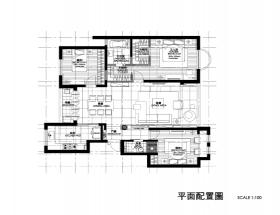 [福建]厦门子轩样板间装饰CAD施工图+效果图
