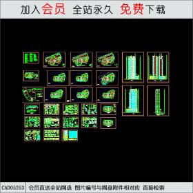 CAD05253高层层住宅楼建筑平立面图CAD