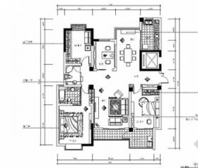 [常州]现代简约2居室室内设计全套CAD施工图