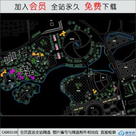 沿河岸公园绿化景观CAD