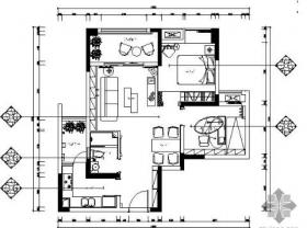 [重庆]现代风格两居样板房施工图（含效果）