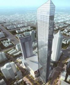 [江苏]玻璃幕墙结构68层超高层商业综合体建筑设计方案文...