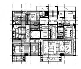 [上海]现代风格样板房设计CAD施工图（含效果图）