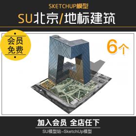 T495中央电视台总部数字北京大厦国家大剧院体育馆SU模型...