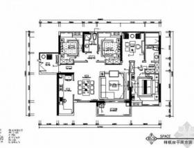 [湖南]高级现代风格三居室室内装修施工图（含效果图）