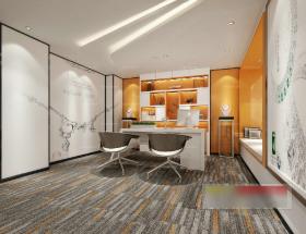 创意办公经理室3d模型 室内工装设计效果图3dmax