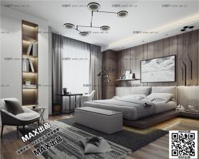 现代卧室3Dmax模型 (1)