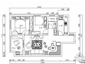 精品清新现代风格两居室室内装修设计施工图（含效果）