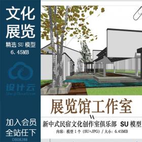 DB08228 新中式民宿文化展览馆工作室创作俱乐部建筑方案设...