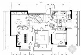 [苏州]88平现代奢华三居室样板间CAD装修施工图（含高清...