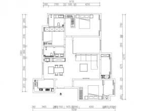 一套轻奢二居室住宅装修施工图+实景+3D模型