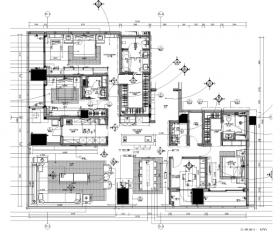 SCDA如恩|华润公寓样板间D户型施工图+效果图+物料表