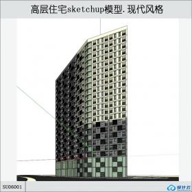 SU06001高层住宅，22层，SketchUp模型