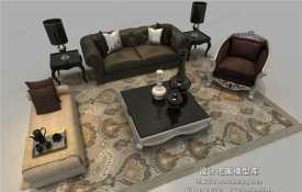 欧式风格沙发组合3Dmax模型 (23)