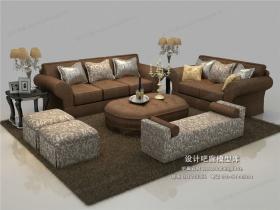 欧式风格沙发组合3Dmax模型 (50)