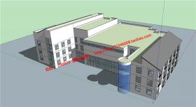 NO01104图书馆建筑设计模su模型cad图纸平立剖施工图