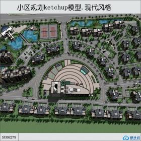 SU06279整体规划小区模型，多层