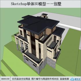 SK00159独栋新古典别墅su模型设计