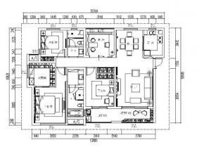 中式风格样板房设计全套CAD施工图（含效果图）