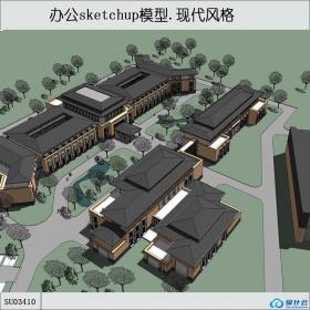 SU03410办公建筑，现代主义风格，3层