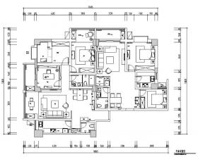 [甘肃]现代简约146平米四居室住宅设计施工图（附效果图...