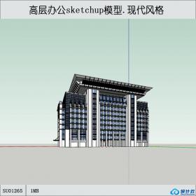 SU01265一套高层办公楼设计学生作业su模型