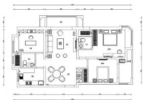 [江苏]美式风格A户型样板房设计施工图（附效果图）