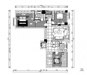 现代风格二居室样板房设计CAD施工图（含效果图）