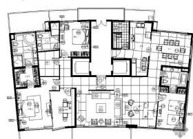 [上海]某中央公寓四居室样板房家装施工图
