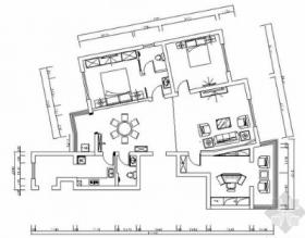 仿古中式三居室家装室内装修图（含效果）