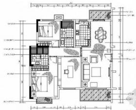 精品F户型三居室样板间施工图（含效果）