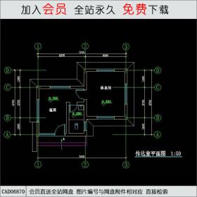 传达室平立剖全CAD