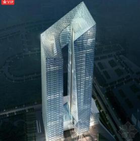 [深圳]超高层分离双塔对置式摩天企业办公楼建筑设计方案...