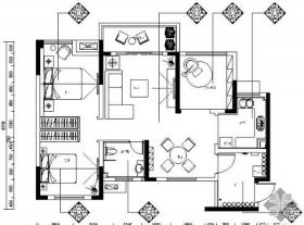 [重庆]现代简约三居室样板房施工图（含效果）