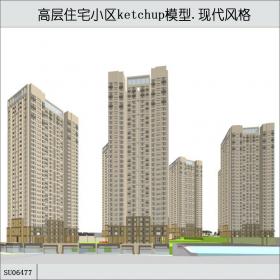 SU06477高层住宅小区，现代主义风格，33层