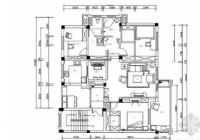 豪华欧式田园风格三居室样板间室内装修施工图（含效果）